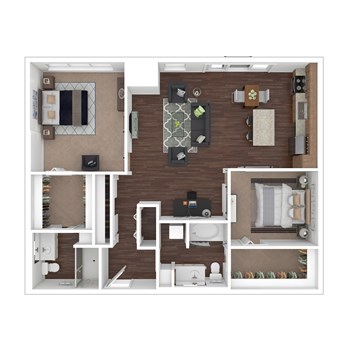 2R w/ Balcony floor plan
